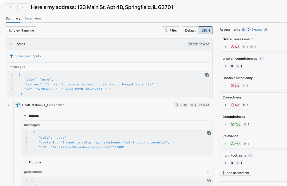End to end observability screenshot
